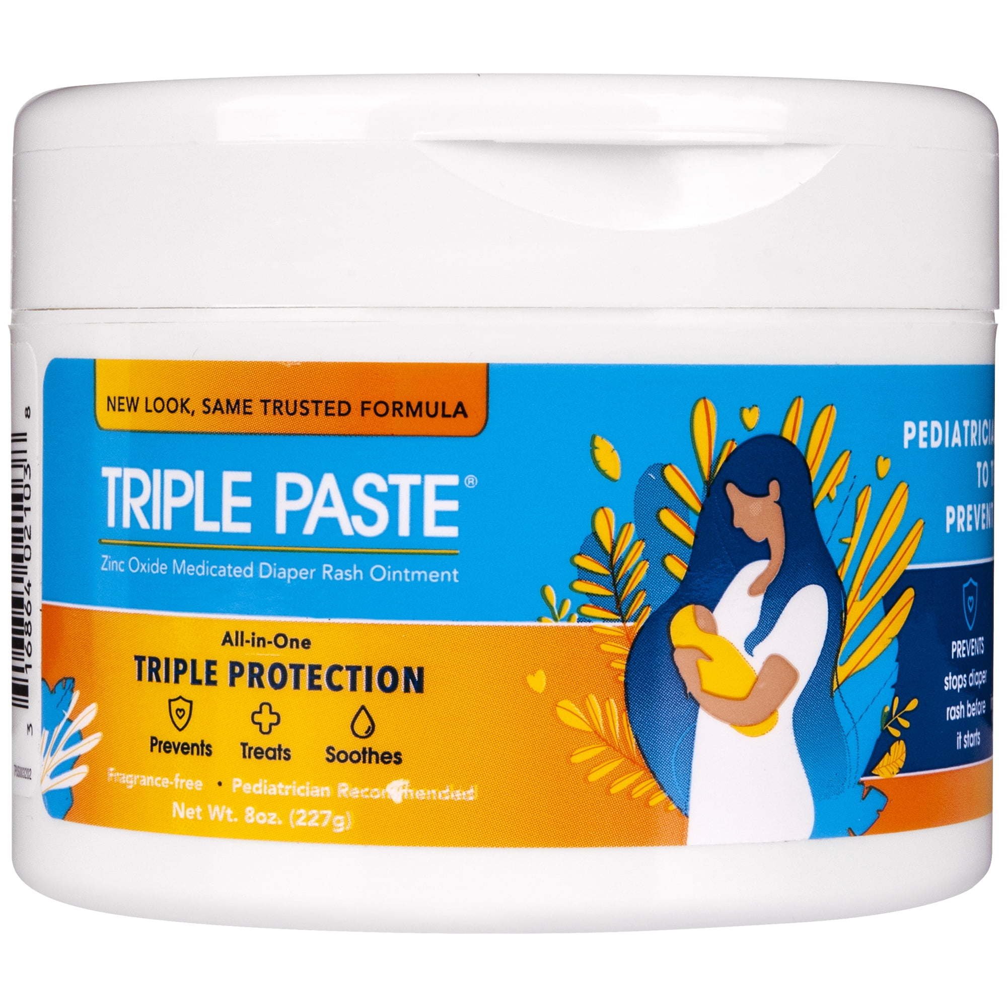 Triple Paste Diaper Rash Cream, Hypoallergenic Medicated Ointment for Babies, 8 oz Triple Paste Diaper Rash Cream, Hypoallergenic Medicated Ointment for Babies, 8 oz