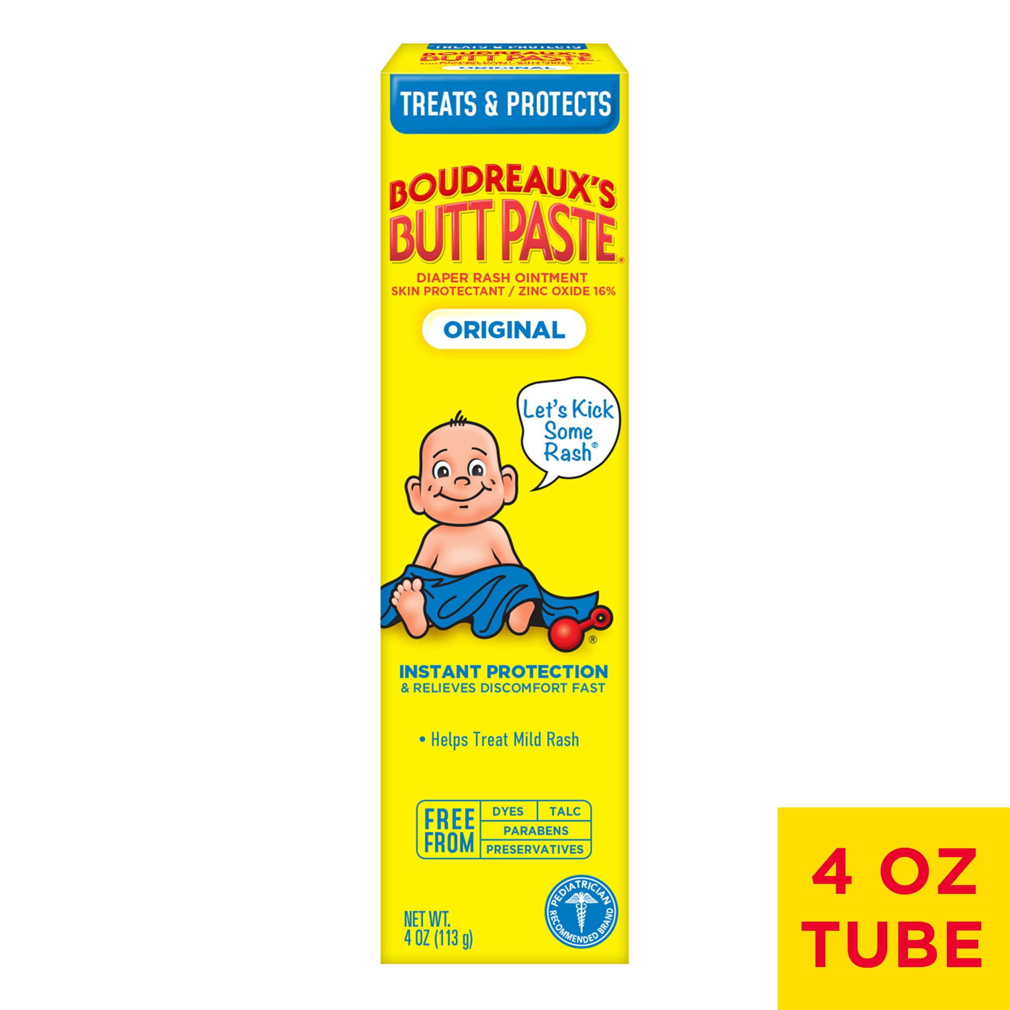 Boudreaux's Butt Paste Original Diaper Rash Cream, Ointment for Baby, 4 oz Tube Boudreaux's Butt Paste Original Diaper Rash Cream, Ointment for Baby, 4 oz Tube