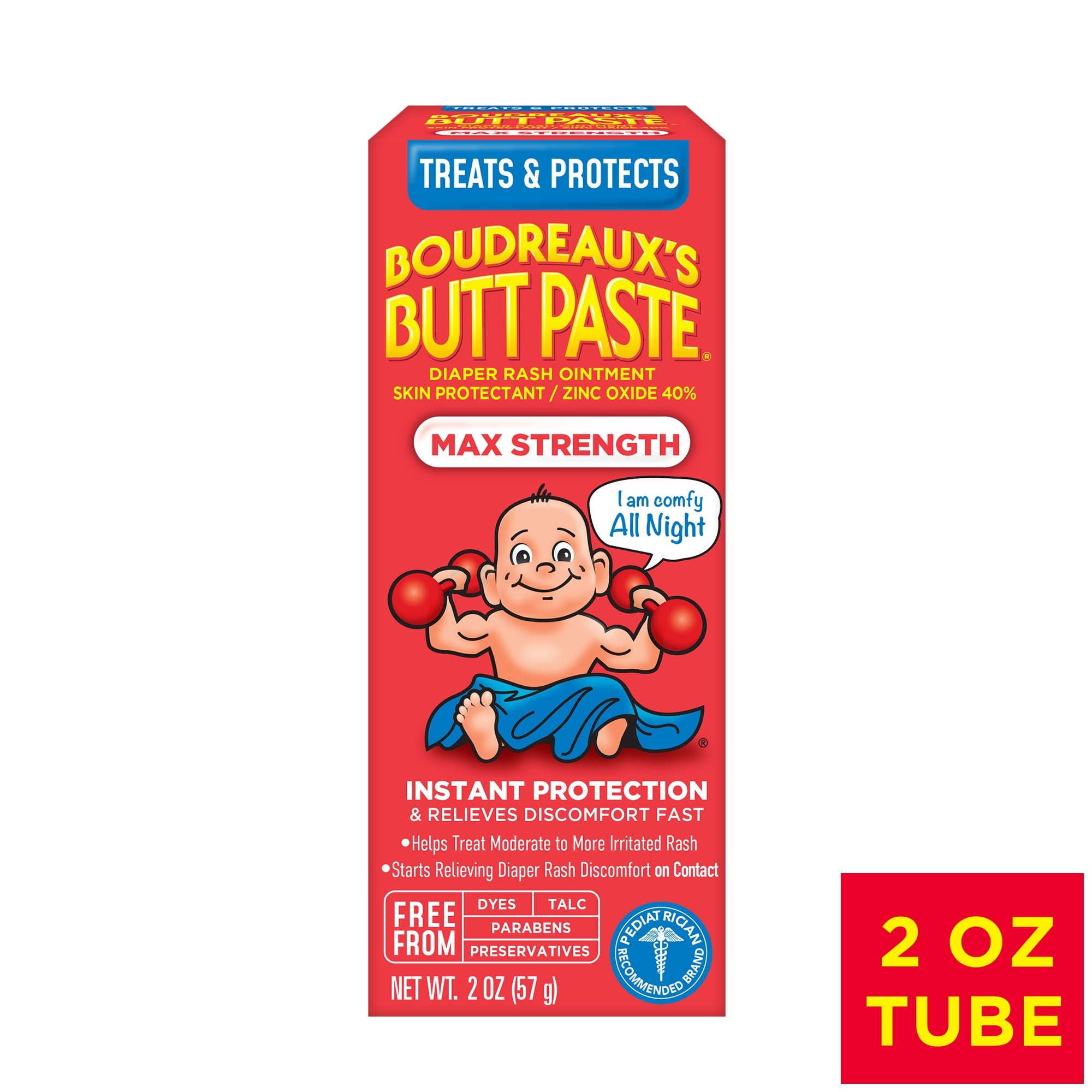 Boudreaux's Butt Paste Maximum Strength, Baby Diaper Rash Cream, Ointment, 2 oz Boudreaux's Butt Paste Maximum Strength, Baby Diaper Rash Cream, Ointment, 2 oz