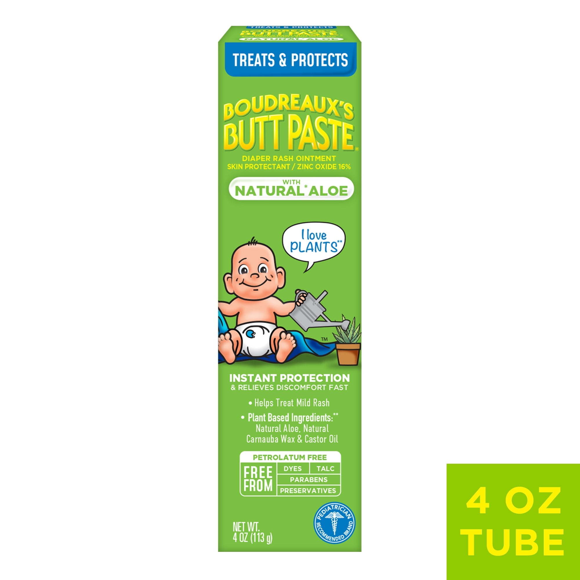 Boudreaux's Butt Paste with Natural* Aloe Diaper Rash Cream, Ointment for Baby, 4 oz Tube Boudreaux's Butt Paste with Natural* Aloe Diaper Rash Cream, Ointment for Baby, 4 oz Tube