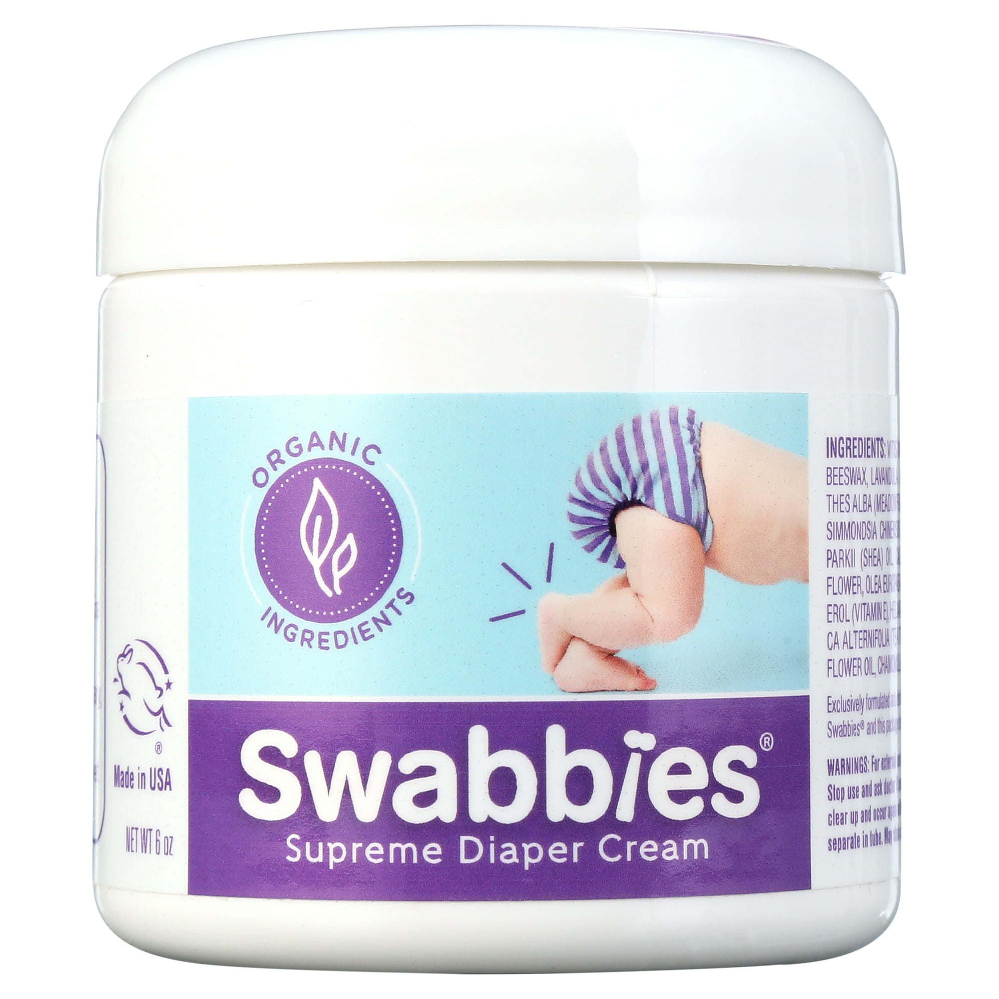 Swabbies Supreme Organic Natural Diaper Cream, 6 oz. Jar Swabbies Supreme Organic Natural Diaper Cream, 6 oz. Jar