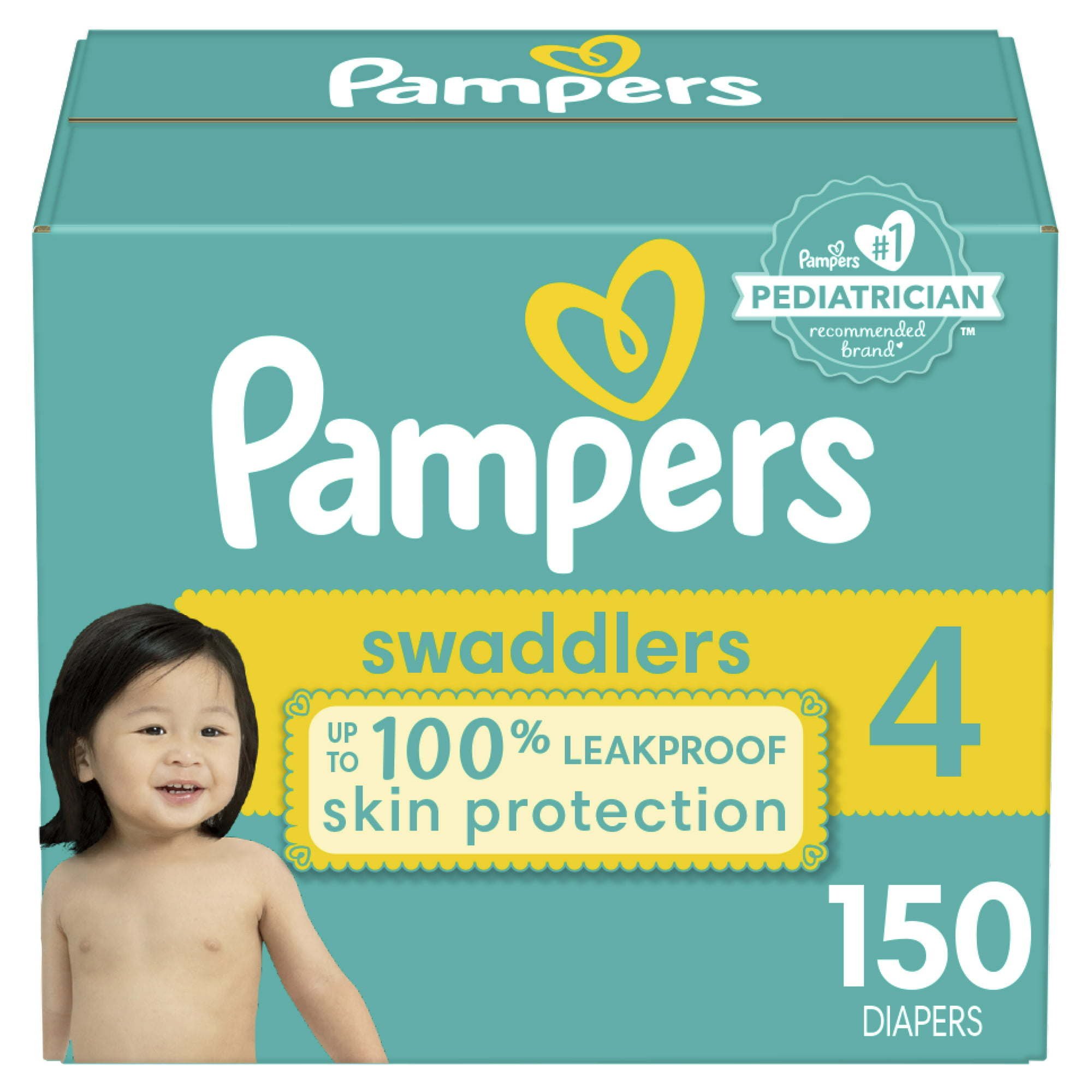 Pampers Swaddlers Diapers Size 4, 150 Count Pampers Swaddlers Diapers Size 4, 150 Count