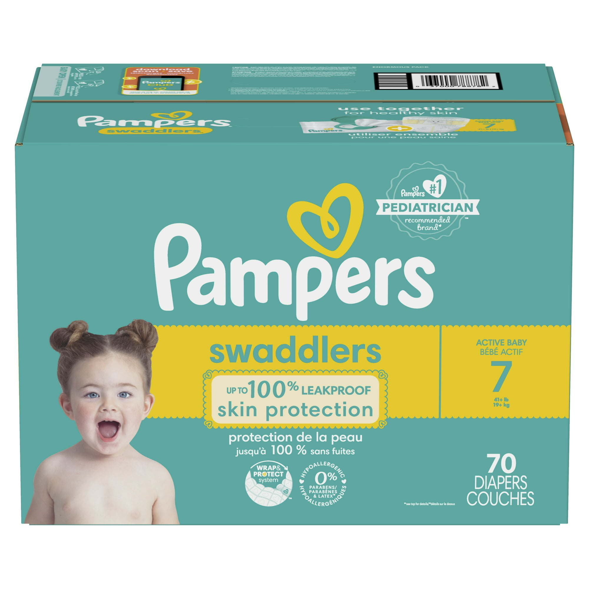Pampers Swaddlers Diapers Enormous Pack Size 7, 70 Count Pampers Swaddlers Diapers Enormous Pack Size 7, 70 Count