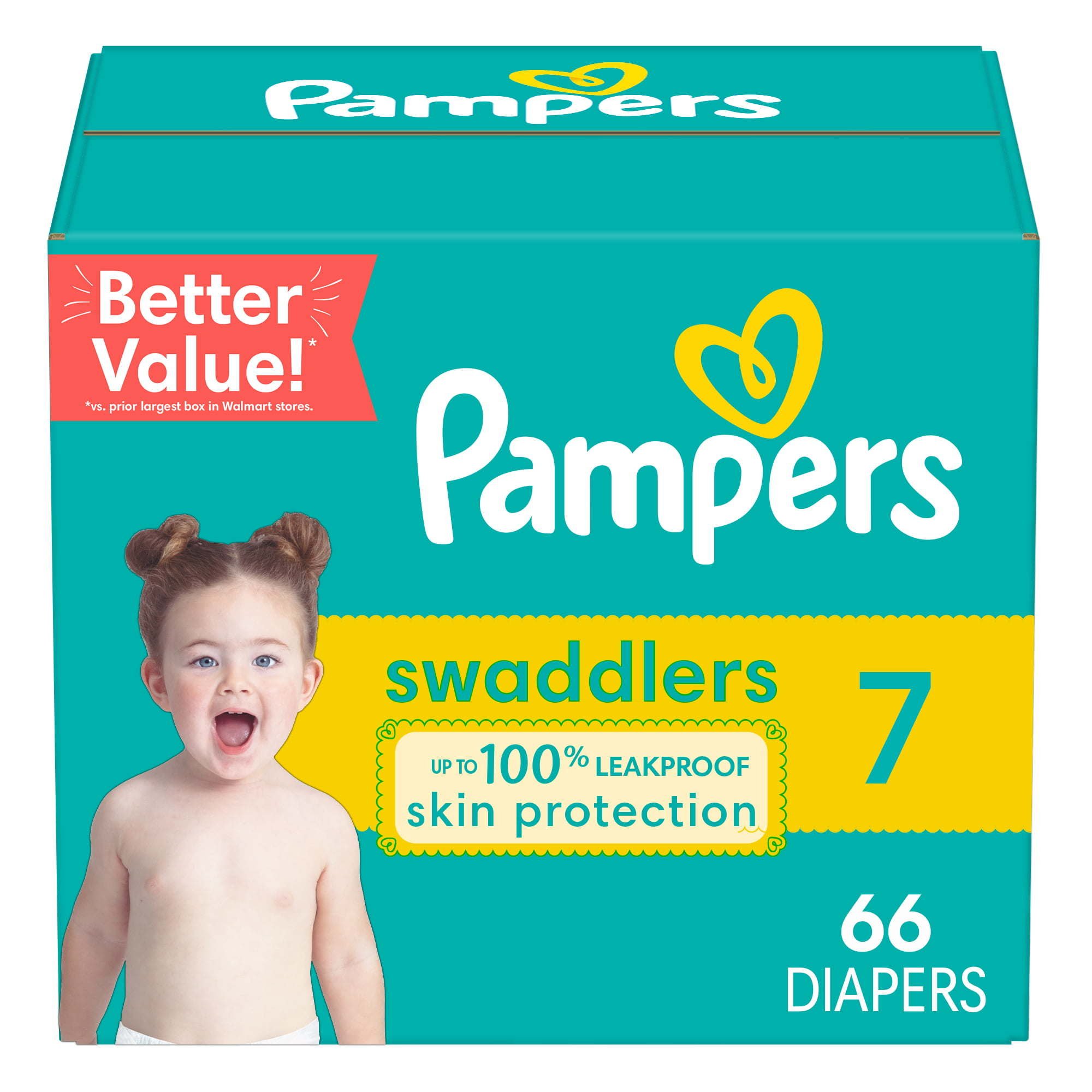 Pampers Swaddlers Diapers Size 7, 66 Count Pampers Swaddlers Diapers Size 7, 66 Count