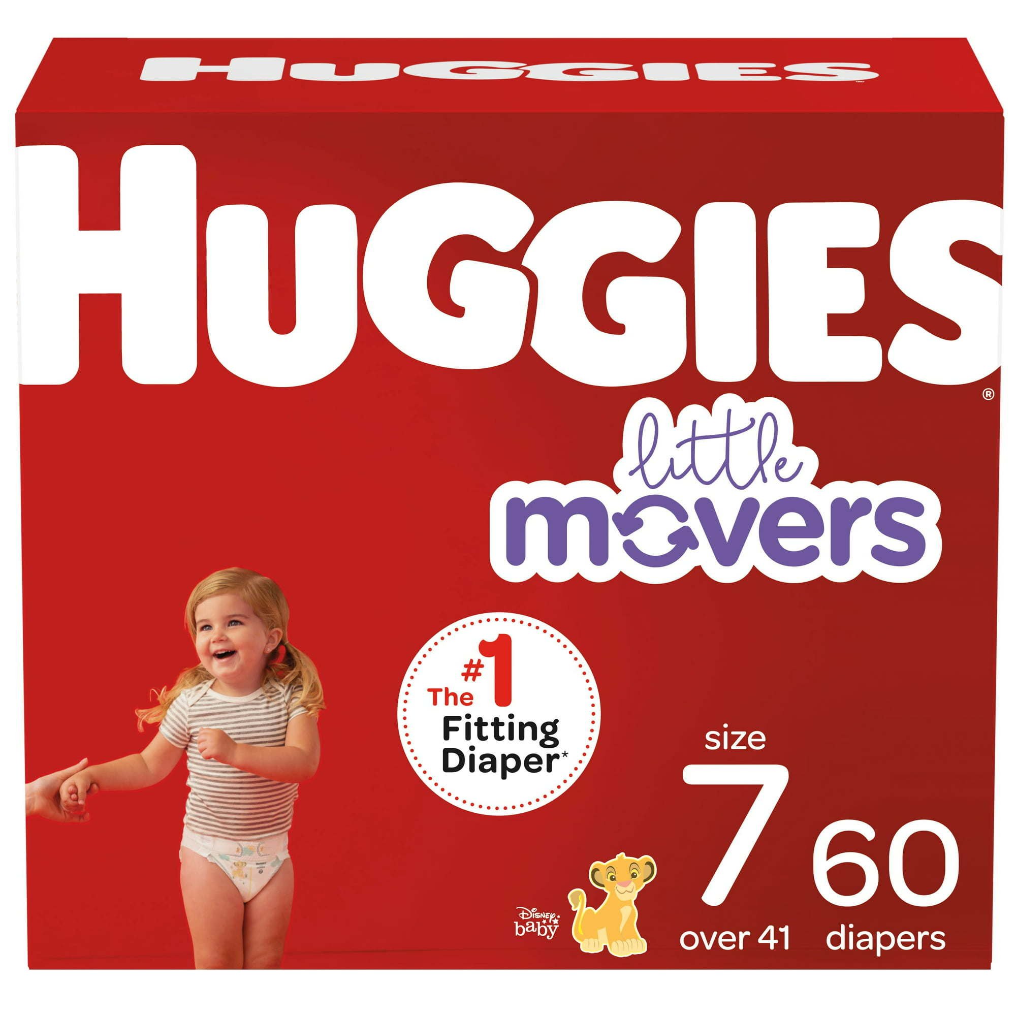 Huggies Little Movers Wetness Indicator Hypoallergenic Diapers Size 7; 60 Count Huggies Little Movers Wetness Indicator Hypoallergenic Diapers Size 7; 60 Count