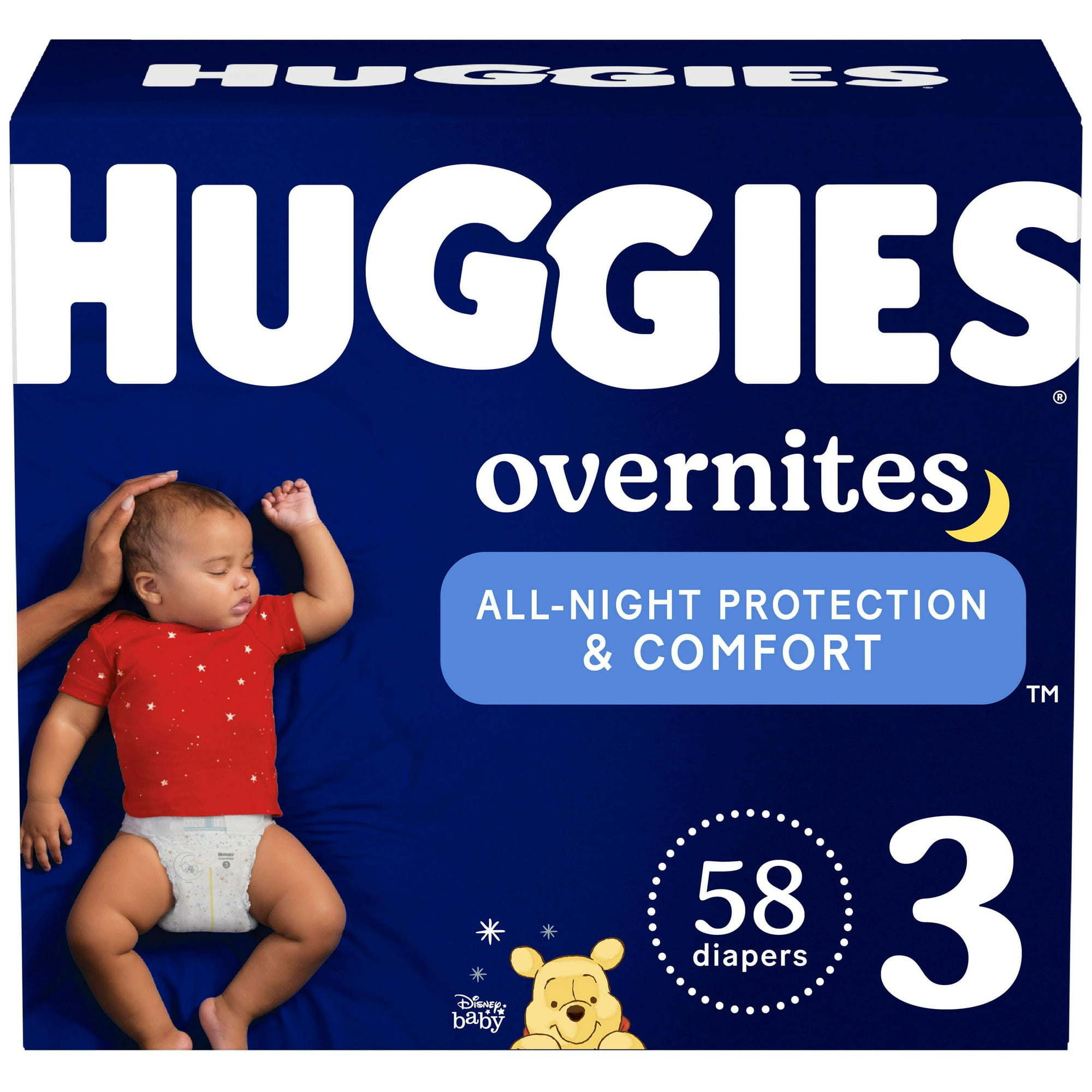 Huggies Overnites NIghttime Baby Diaper Size 3; 58 Count Huggies Overnites NIghttime Baby Diaper Size 3; 58 Count