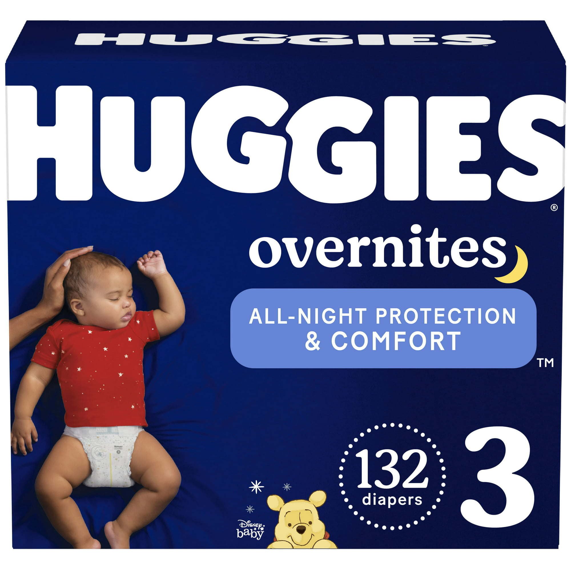 Huggies Overnites NIghttime Baby Diaper Size 3; 132 Count Huggies Overnites NIghttime Baby Diaper Size 3; 132 Count