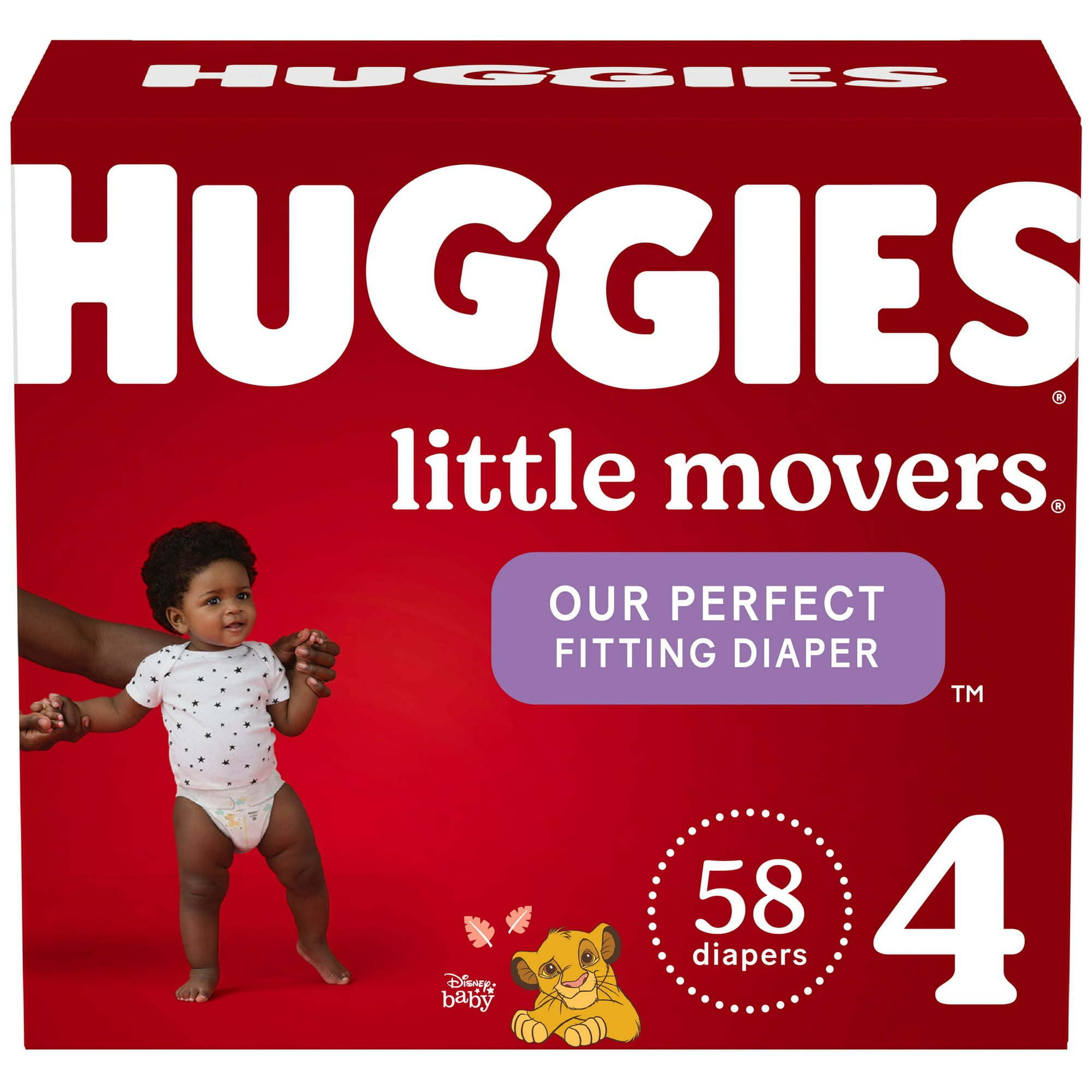 Huggies Little Movers Baby Diapers Size 4; 58 Count Huggies Little Movers Baby Diapers Size 4; 58 Count