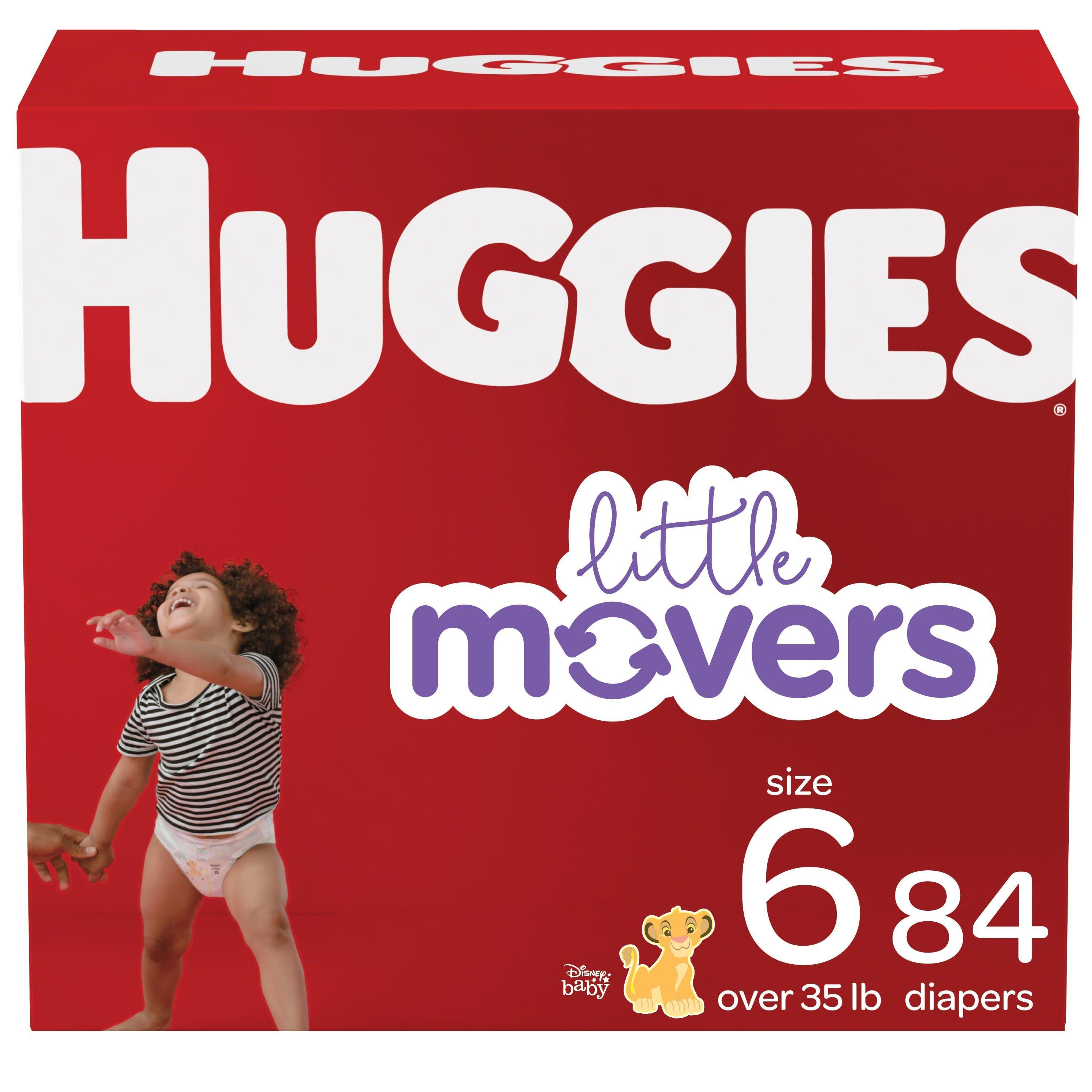 Huggies Little Movers Wetness Indicator Hypoallergenic Diapers Size 6; Count 84 Huggies Little Movers Wetness Indicator Hypoallergenic Diapers Size 6; Count 84