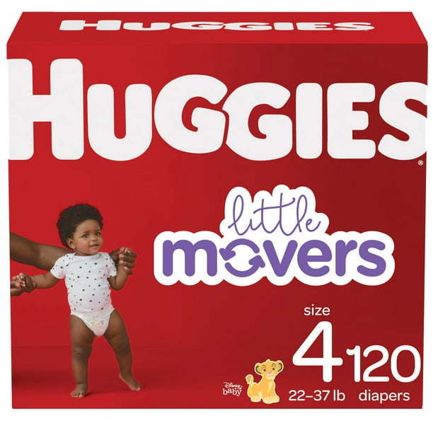 Huggies Little Movers Wetness Indicator Hypoallergenic Diapers Size 4; Count 120 Huggies Little Movers Wetness Indicator Hypoallergenic Diapers Size 4; Count 120