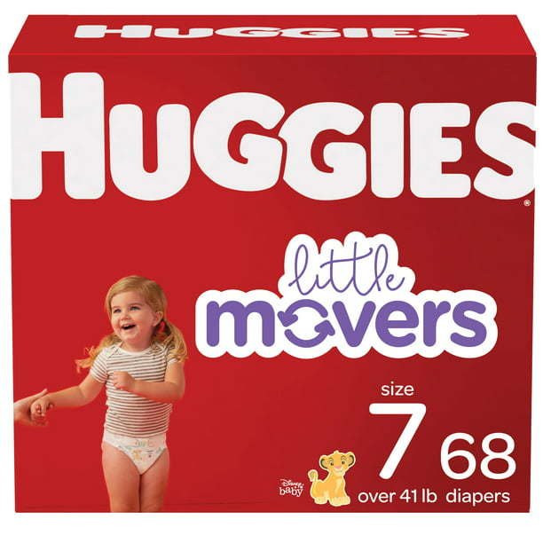 Huggies Little Movers Baby Diapers Size 7; Count 68 Huggies Little Movers Baby Diapers Size 7; Count 68