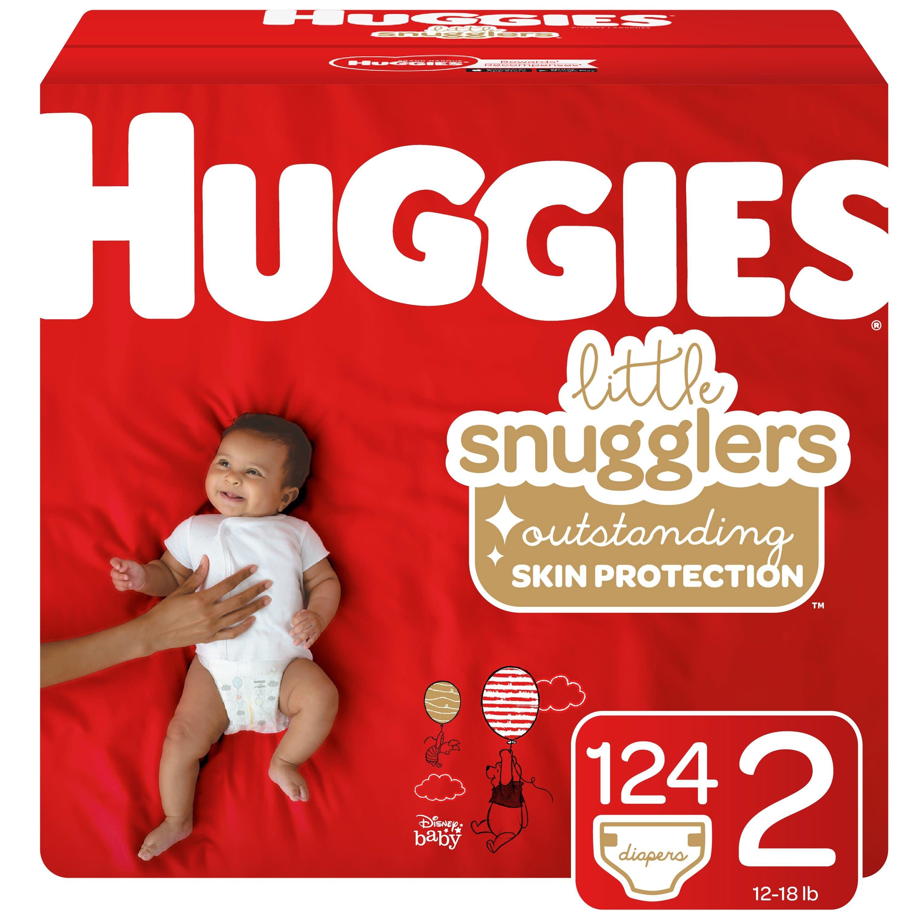 Huggies Little Snugglers Baby Diapers Size 2; Count 124 Huggies Little Snugglers Baby Diapers Size 2; Count 124