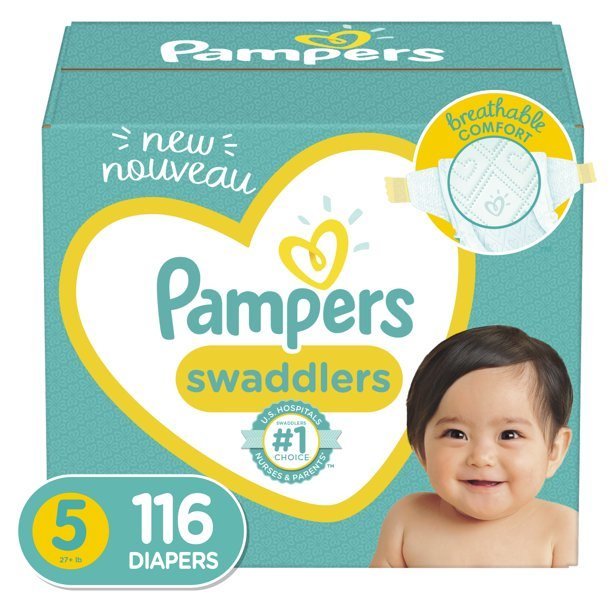Pampers Swaddlers Diapers, Size 5, 116 Count Pampers Swaddlers Diapers, Size 5, 116 Count