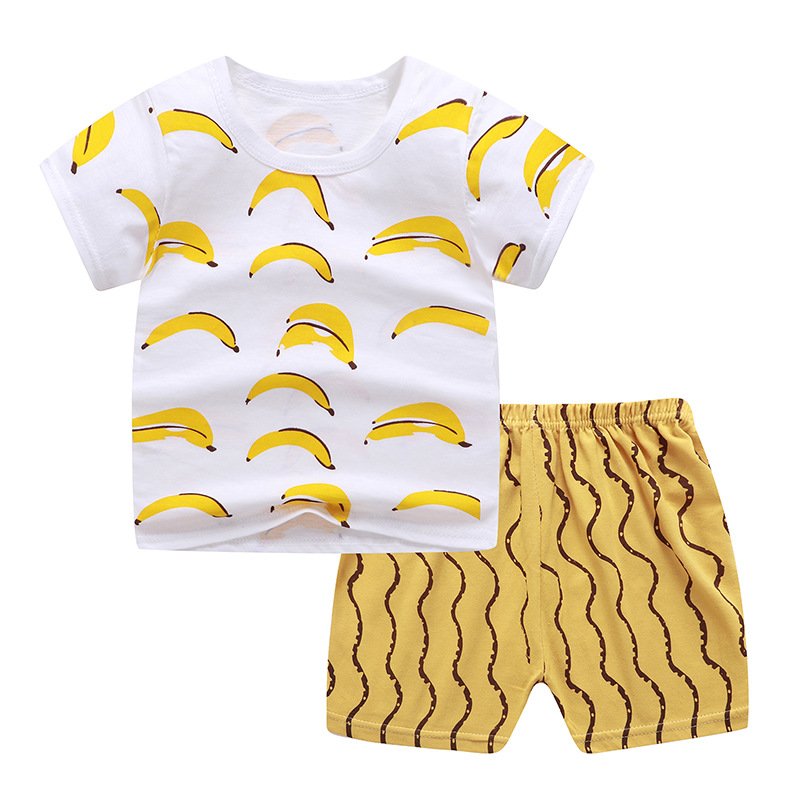 Children's Summer Clothing Round Neck Short Sleeve Suit Children's Summer Clothing Round Neck Short Sleeve Suit