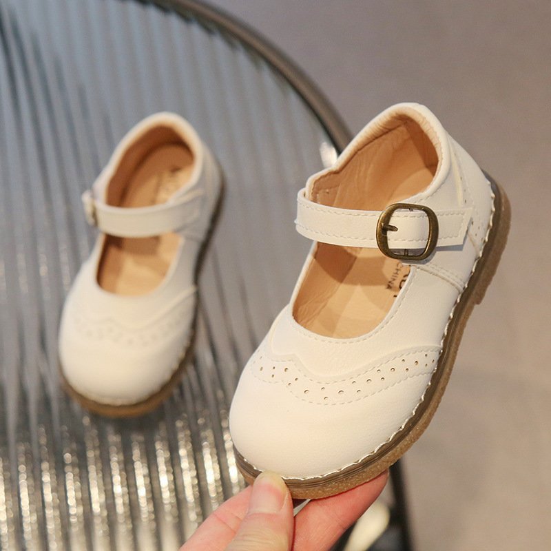 Girls' Casual Solid Color Leather Shoes Girls' Casual Solid Color Leather Shoes