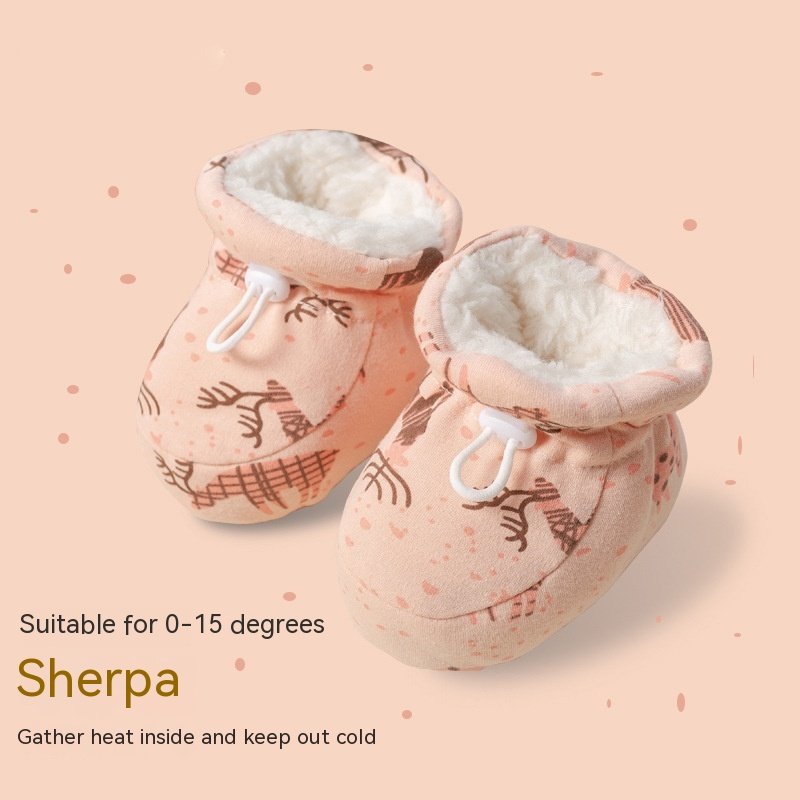 Baby Infant Soft Sole Warm Cotton-padded Shoes With Velvet Baby Infant Soft Sole Warm Cotton-padded Shoes With Velvet