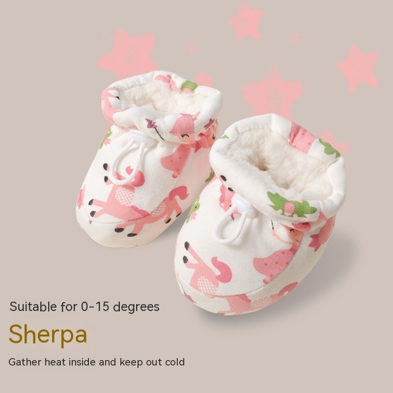 Baby Infant Soft Sole Warm Cotton-padded Shoes With Velvet Baby Infant Soft Sole Warm Cotton-padded Shoes With Velvet