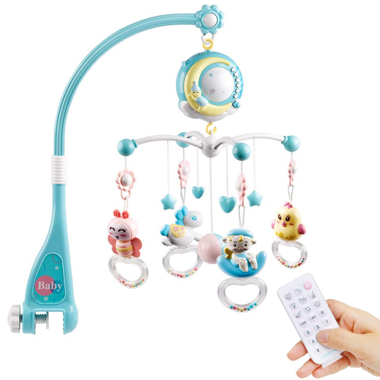 Baby Musical Crib Bed Bell Rotating Mobile Star Projection Nursery Light Baby Rattle Toy Baby Musical Crib Bed Bell Rotating Mobile Star Projection Nursery Light Baby Rattle Toy
