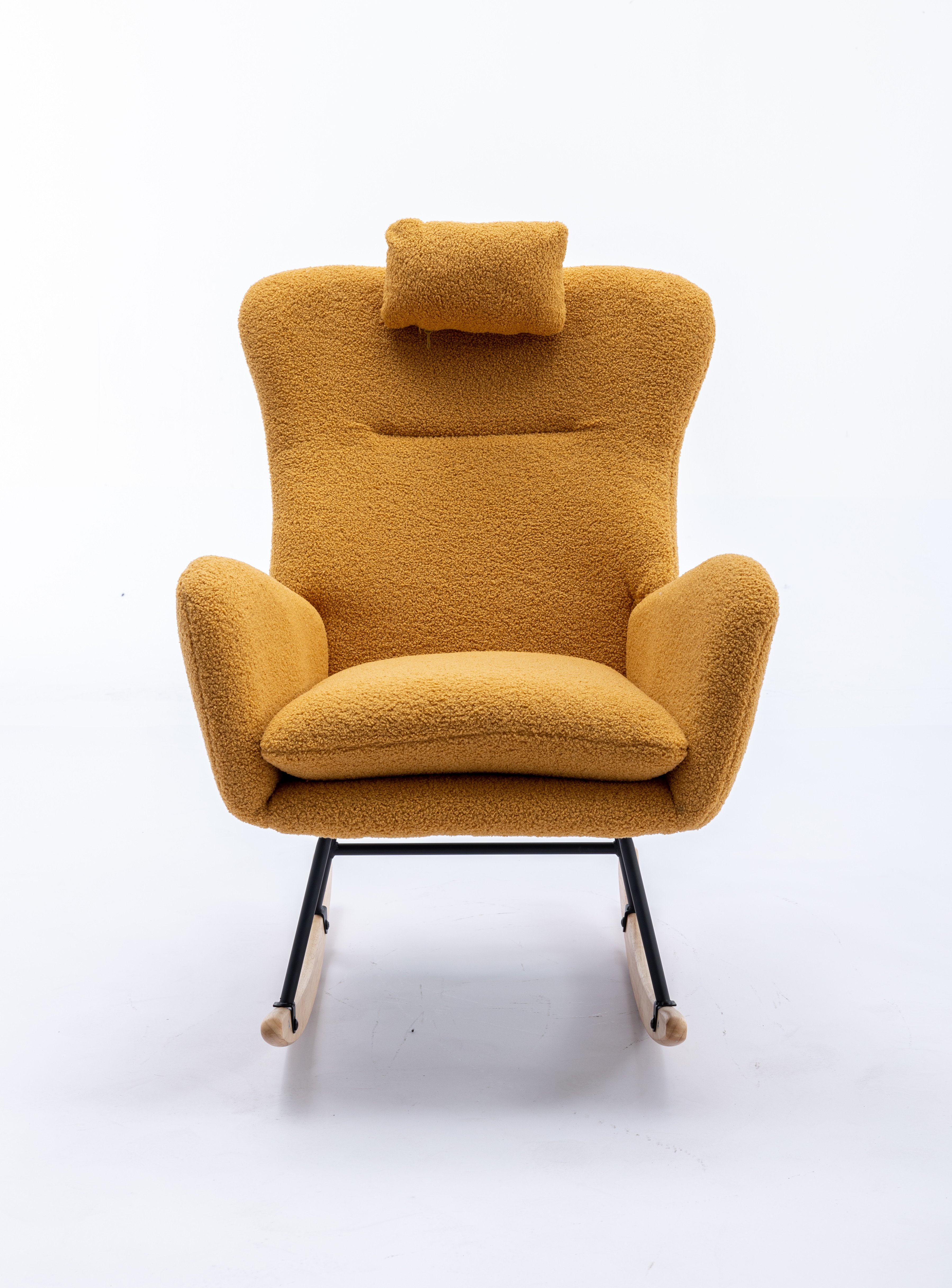 35.5 inch Rocking Chair, Soft Teddy Velvet Fabric Rocking Chair for Nursery 35.5 inch Rocking Chair, Soft Teddy Velvet Fabric Rocking Chair for Nursery