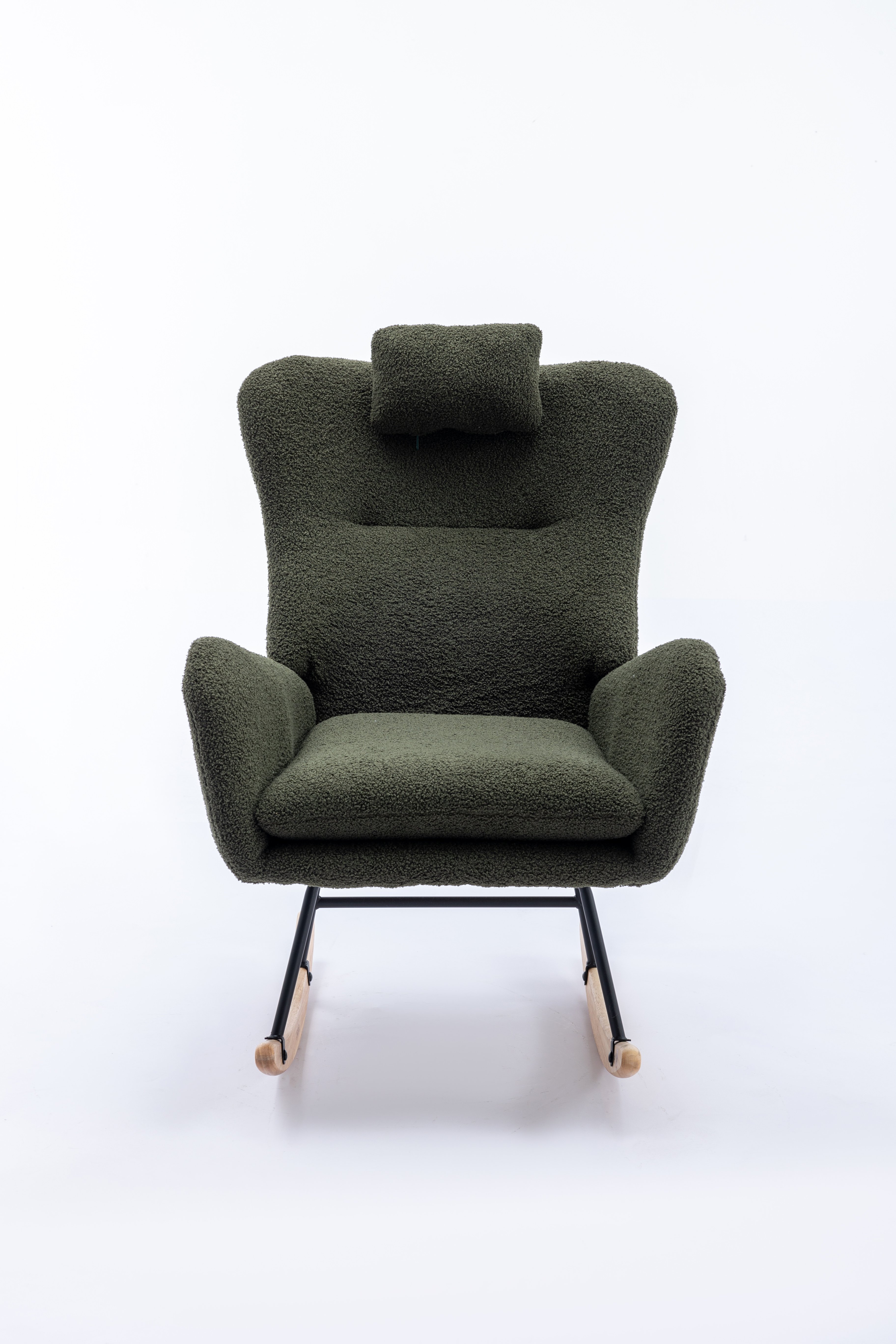 35.5 inch Rocking Chair, Soft Teddy Velvet Fabric Rocking Chair for Nursery 35.5 inch Rocking Chair, Soft Teddy Velvet Fabric Rocking Chair for Nursery