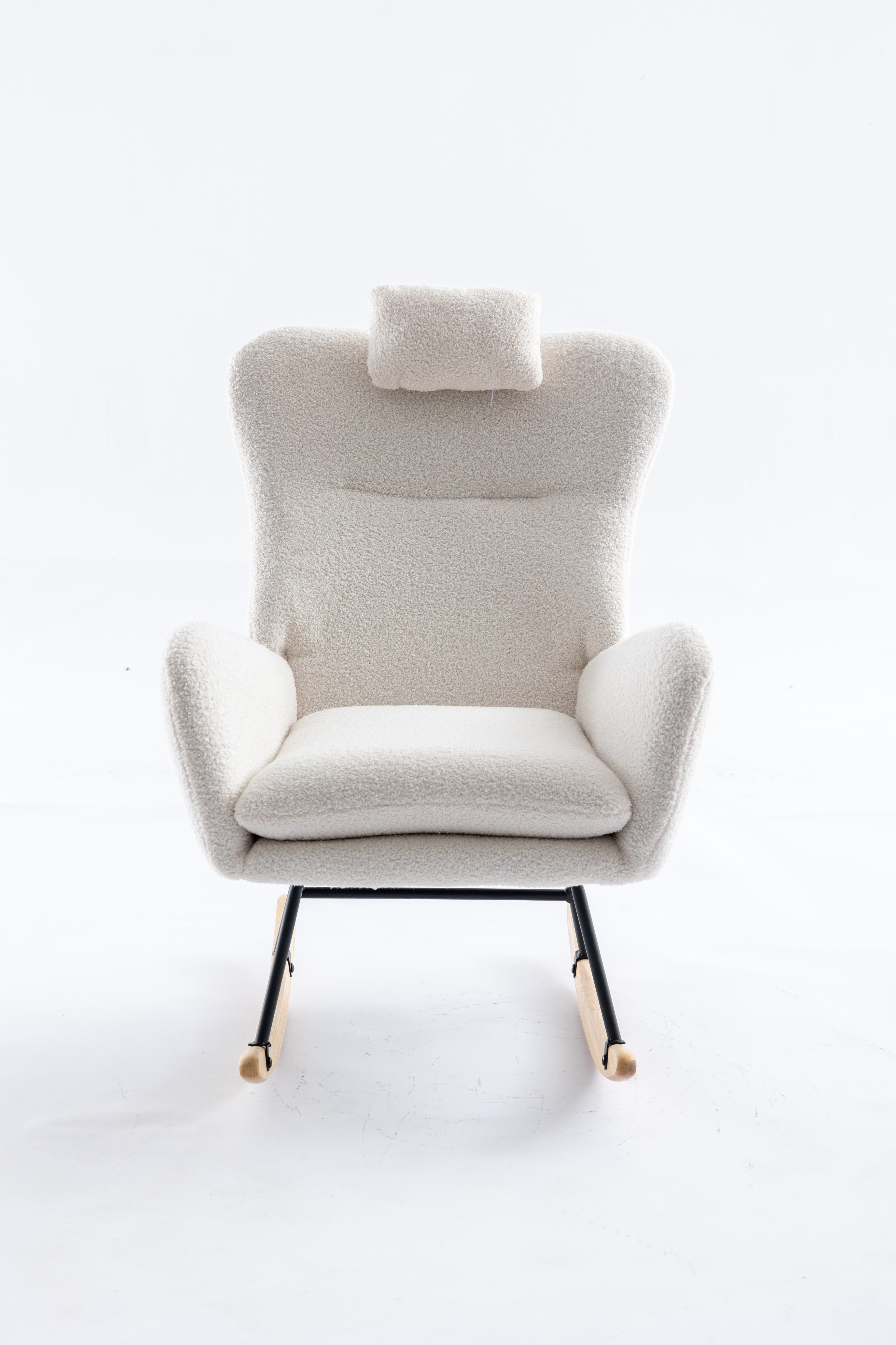 35.5 inch Rocking Chair, Soft Teddy Velvet Fabric Rocking Chair for Nursery 35.5 inch Rocking Chair, Soft Teddy Velvet Fabric Rocking Chair for Nursery