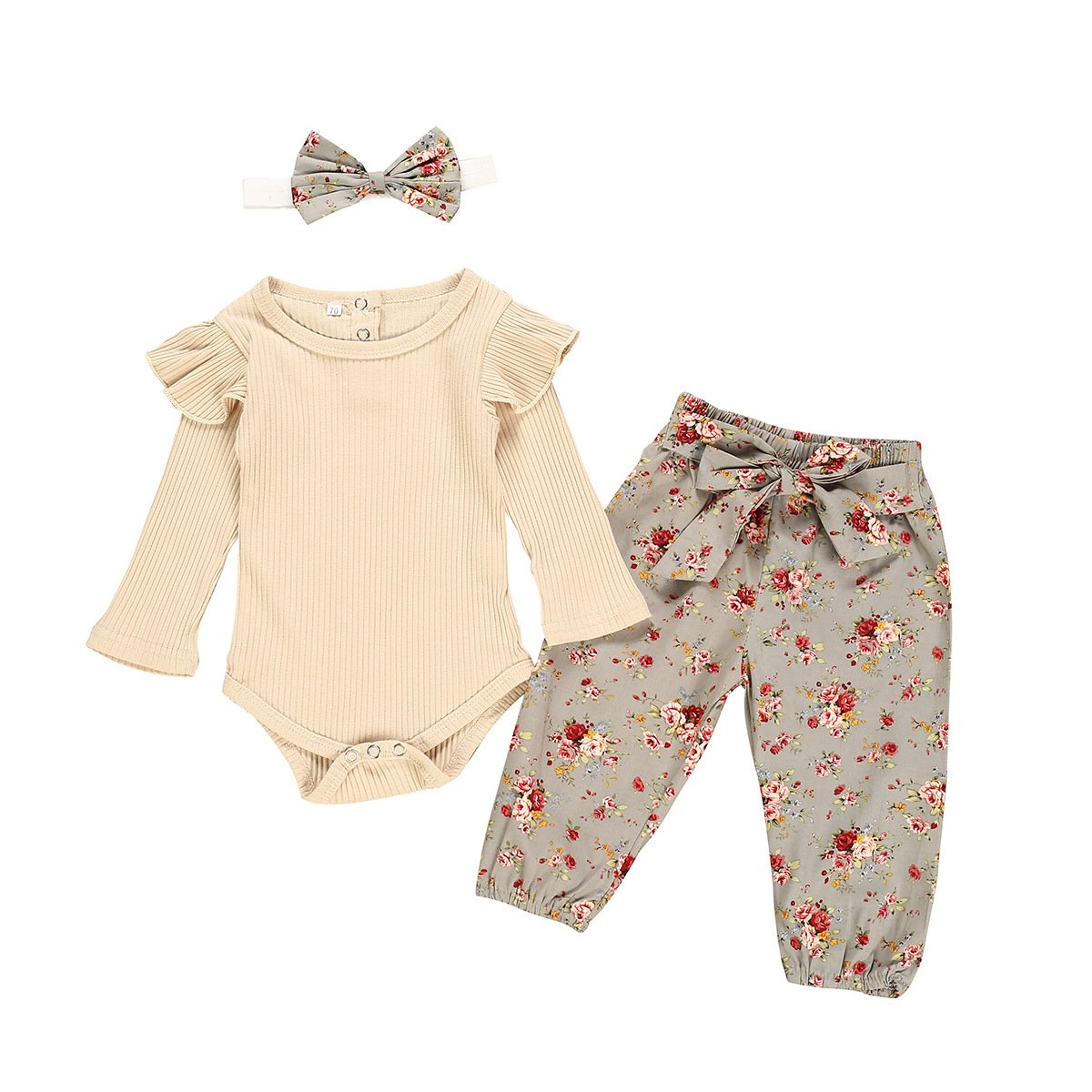 Cotton Khaki Jumpsuit One-piece Printed Pants With Headdress Cotton Khaki Jumpsuit One-piece Printed Pants With Headdress